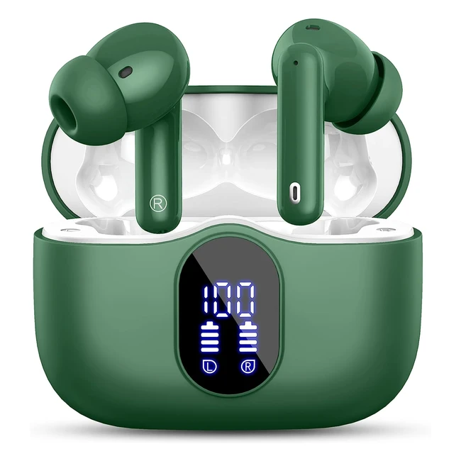 Bluetooth Kopfhörer kabellos 53 Sport In-Ear Kopfhörer mit 4 Mikrofonen 40 Std. Spielzeit LED-Anzeige ENC Lärmreduzierung Hifi Stereo Ohrhörer