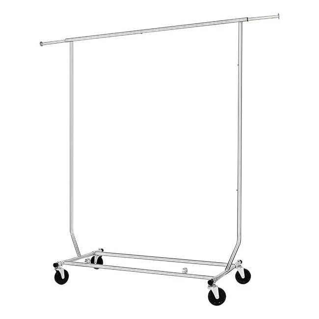 Yaheetech Kleiderstnder auf Rollen ausziehbarer Garderobenstnder hhenverst