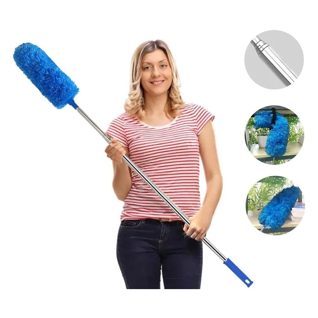Extendable Feather Duster - Easy Cleaning - Telescoping Pole - 30 to 100 inches 