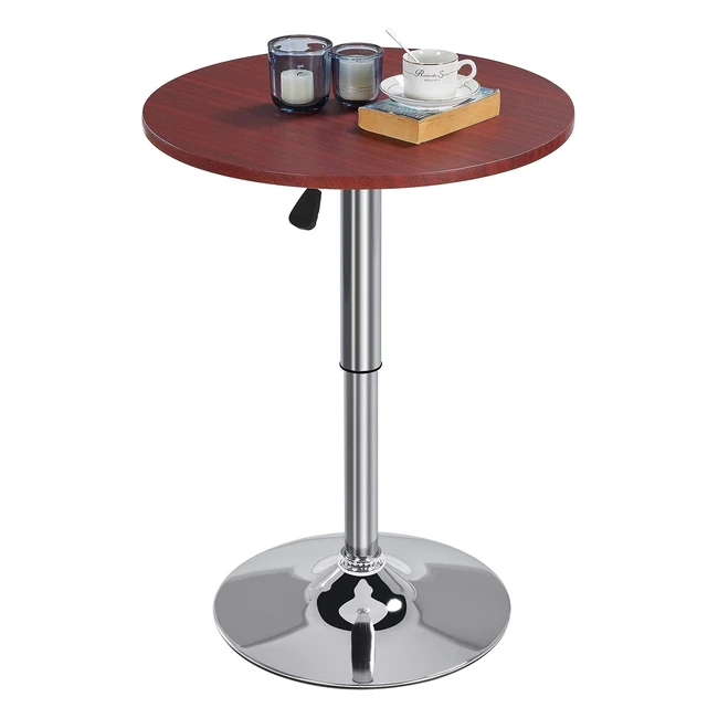 Yaheetech Runder Bartisch höhenverstellbar 69591 cm - Stehtisch Bistrotisch 360° drehbar - Tisch Partytisch 60cm - Multifunktionaler Empfangstisch