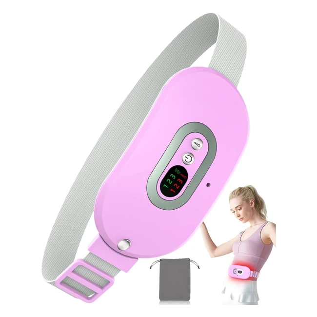 Almohadilla Térmica Menstrual Ovifm - Dolor Menstrual, Cinturón Térmico Portátil - 3 Modos de Masaje - Morado