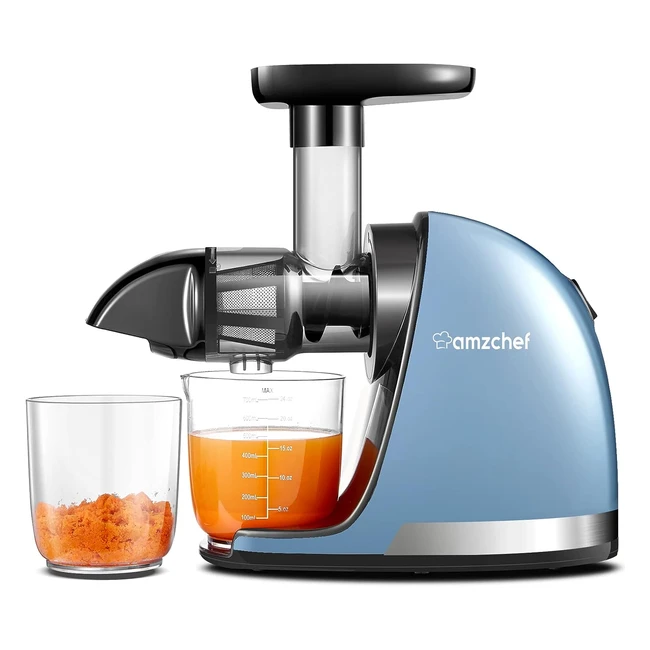 AMZChef Juicer Machines - Cold Press Slow Juicer - Masticating Juicer - Whole Fruit and Vegetable - BPA Free - 2 Cups and Brush
