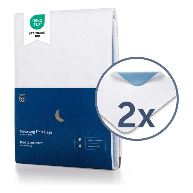 Blumtal Matratzenauflage wasserdicht und waschbar, saugfähiges Fleece, 75 x 90 cm, Inkontinenzauflage