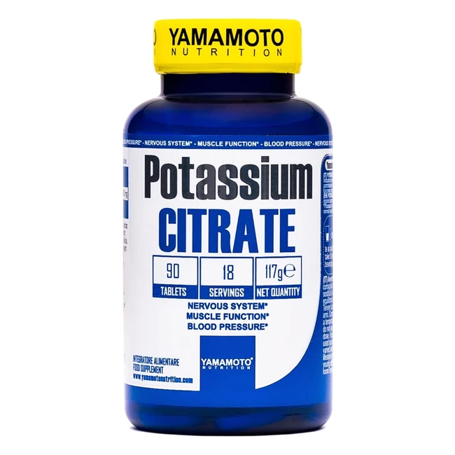 Integratore di Potassio Yamamoto Nutrition - Riduci i Crampi Muscolari e Favorisci la Massa Muscolare - 90 Compresse