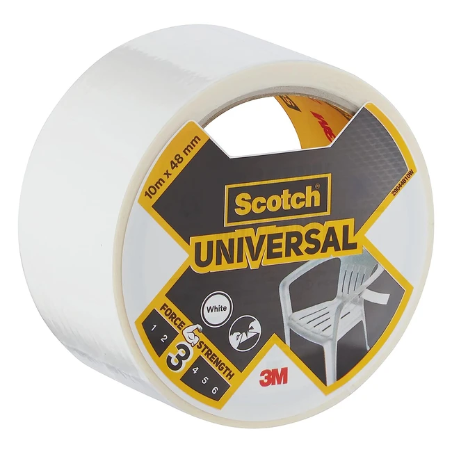 Cinta adhesiva Scotch 4101W10 para uso general - 10m x 48mm - Color blanco