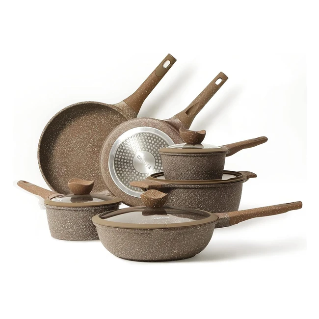 Ensemble poêle et casserole induction 10 pièces antiadhésives - Carote