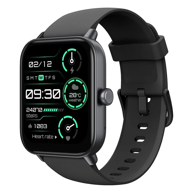 Montre connectée homme/femme Toobur avec Alexa, podomètre, 18 modes sport, appel et cardiofréquencemètre - Étanche IP68 pour natation - Compatible avec iPhone et Android