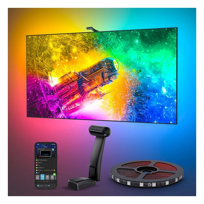 Govee Envisual LED TV Backlight T2 - Dual Cameras, Dreamview RGBIC, WiFi, Ultra-Thin 55-65 inch TVs, Smart App Control