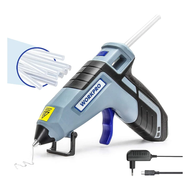 Pistola de Silicona Caliente Workpro 36V - Calentamiento rpido en 100s