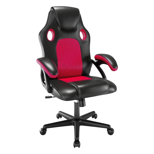 Hahagaming Ergonomic Office Chair | Adjustable Height | Swing Function | Red
