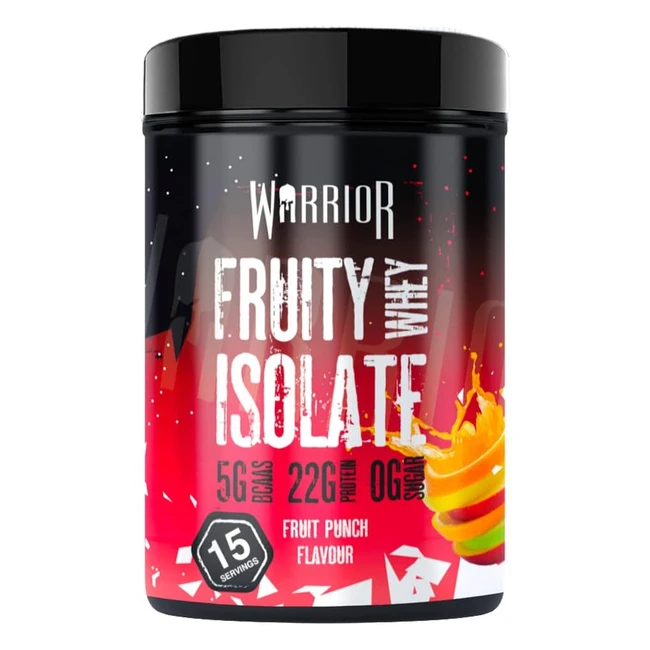 Warrior Fruity Clear Whey Isolate - Rapid Digesting Protein Powder - Refreshingly Fruit Flavoured Shakes - Low Sugar - 15 Servings - Fruit Punch 375g
