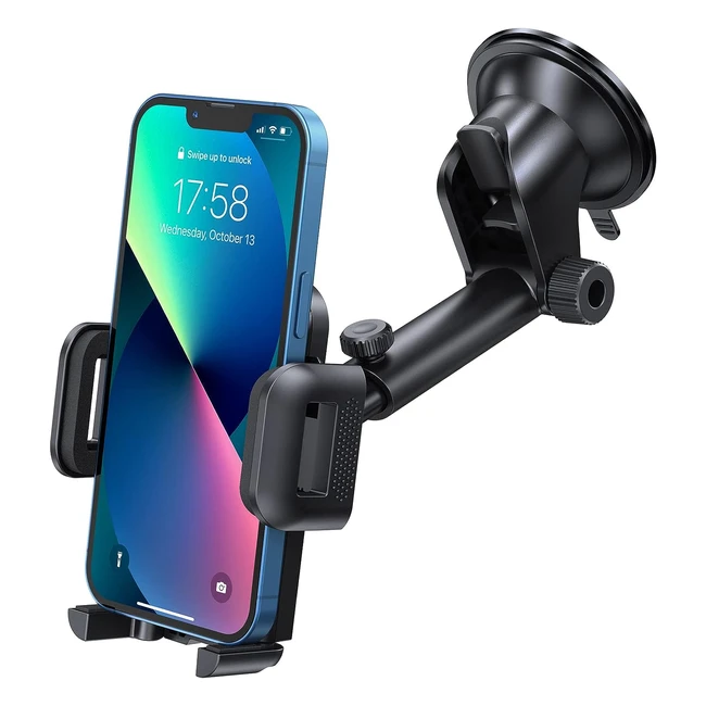 Supporto Auto Ventosa 360° per Smartphone e GPS - Braccio Esteso - Compatibile con iPhone e Android - Ref. 4770