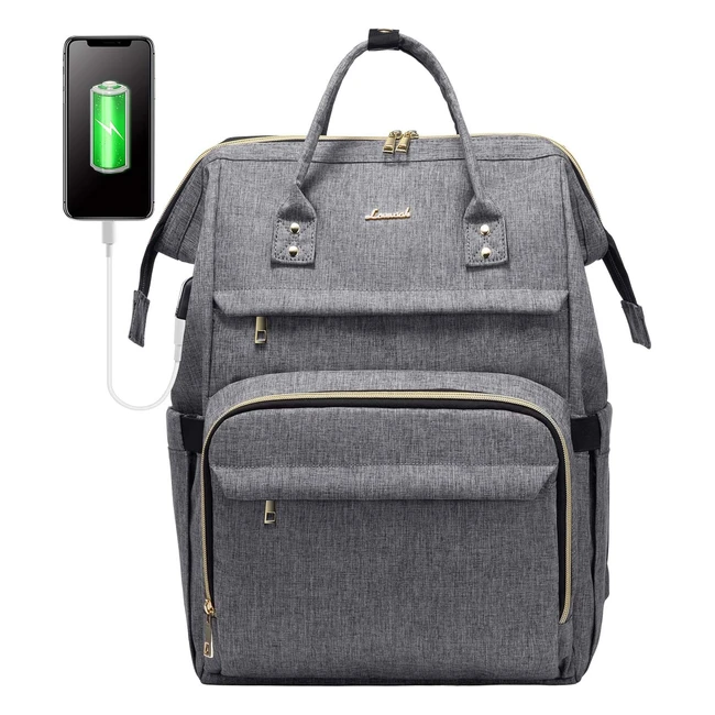 Lovevook Laptop Backpack Women Large Waterproof Bag - Fits 17inch - USB Charging Port