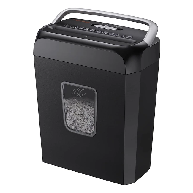 Destructeur de documents Bonsaii C237B - 6 feuilles, coupe croisée, niveau de sécurité P4 - Pour la maison et le petit bureau