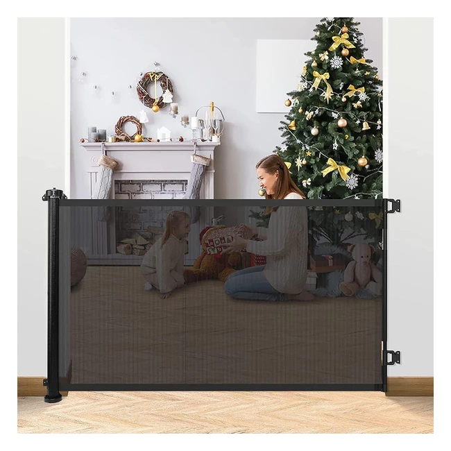 Barrière de sécurité enfant 180x86cm - Rétractable, avec système de blocage - Pour escaliers intérieurs et extérieurs