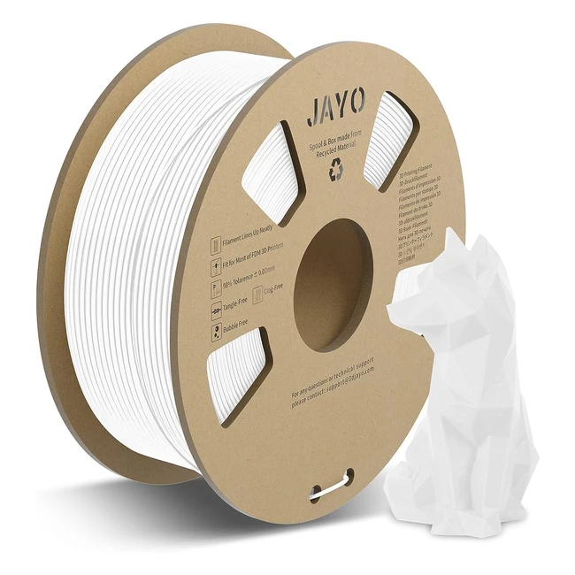 Jayo PLA Meta Filamento 175mm - Stampa Veloce per Stampante 3D - Fusione Filament PLA Meta Bianco - Bobina da 11kg - Precisione Dimensionale 0.02mm