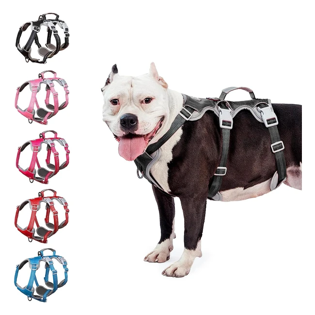 Escape Proof Reflective Dog Harness XL - Breathable, Durable, Adjustable Vest for Large Dogs