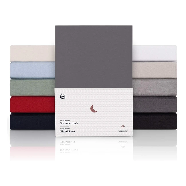 Blumtal Premium Topper Boxspring Spannbettlaken 180x200 cm super weich 100% Baumwolle bis zu 15 cm Topper-Höhe anthrazit