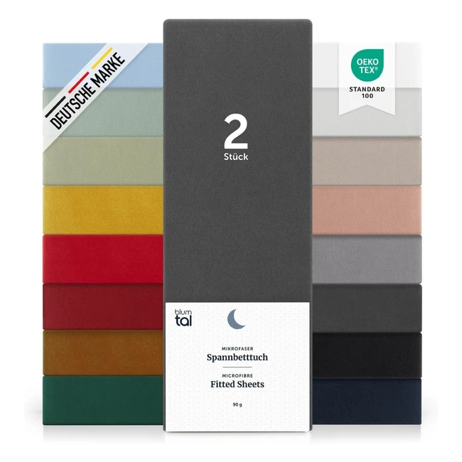 Blumtal Spannbettlaken Mikrofaser, geprüft auf Schadstoffe, für Matratzen bis 25cm, 90x200cm-200x200cm