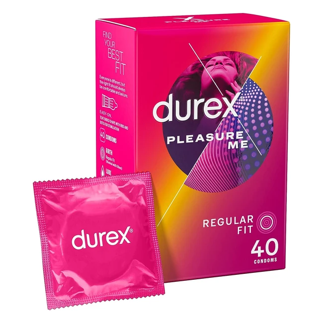 Durex Pleasure Me 40s Rubber Lubricated Condoms - Enhanced Stimulation