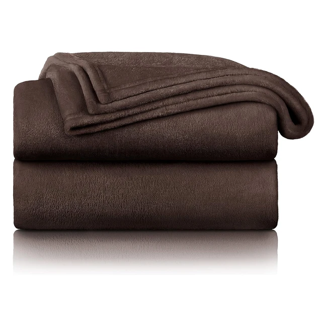 Blumtal Kuscheldecke XXL Flauschig Fleecedecke 230x270 cm Dunkelbraun