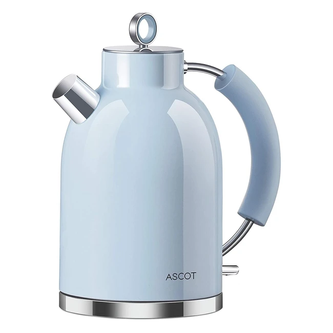 Ascot Electric Kettle - Stainless Steel Tea Heater - Auto Shutoff - Retro Design