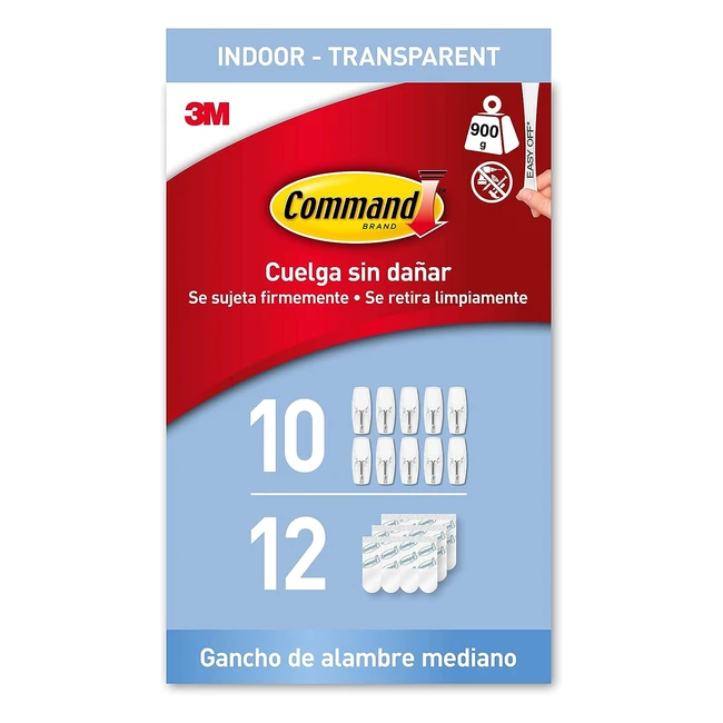 Ganchos transparentes Command, sin marcas ni taladrar - Organiza sin dañar