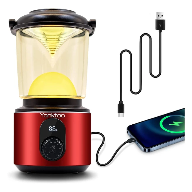 Yonktoo Camping Lights 10400mAh Lantern | USB-C Rechargeable | 5 Light Modes | IPX5 Waterproof