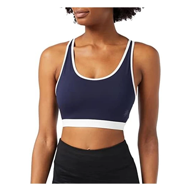 Aurique Women's Low Impact Sports Bra Navy/White 12 - Moisture-Wicking & Customized Fit