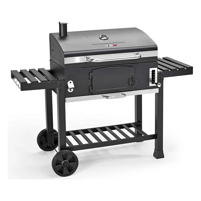 Cosmogrill XXL Smoker BBQ Grill - Portable Charcoal Barbecue with Temperature Co