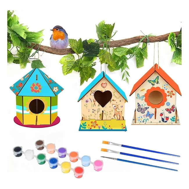 Kit de bricolage maison d'oiseau - Peignez-le vous-même - Enfant 8 ans - Jeu fille 10 ans - 6 ans
