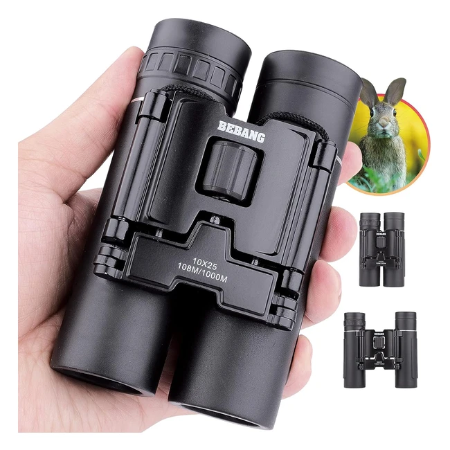 Prismáticos 10x25 compactos y ligeros para observación de aves y viajes