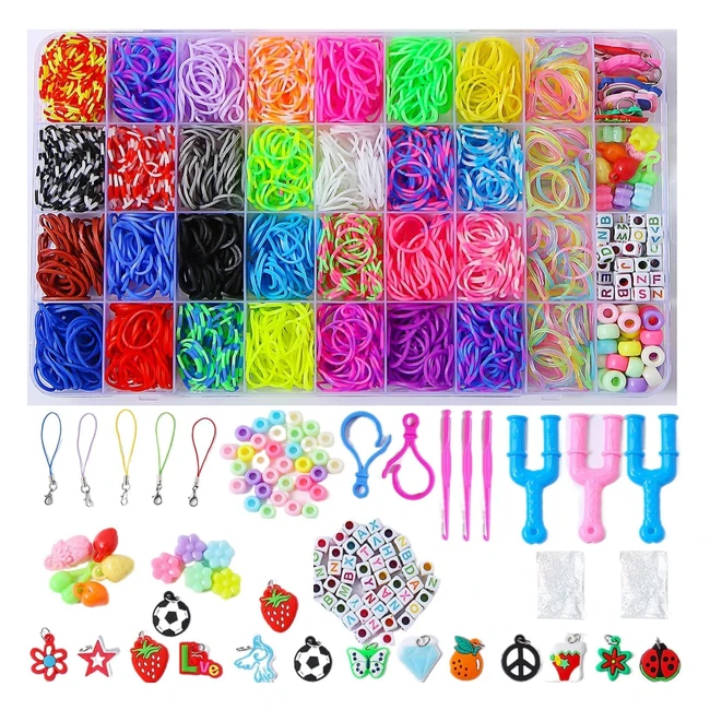 Kit Bracelet Élastique en Caoutchouc Jcogel 2500 - Cadeau Enfant 5-12 ans