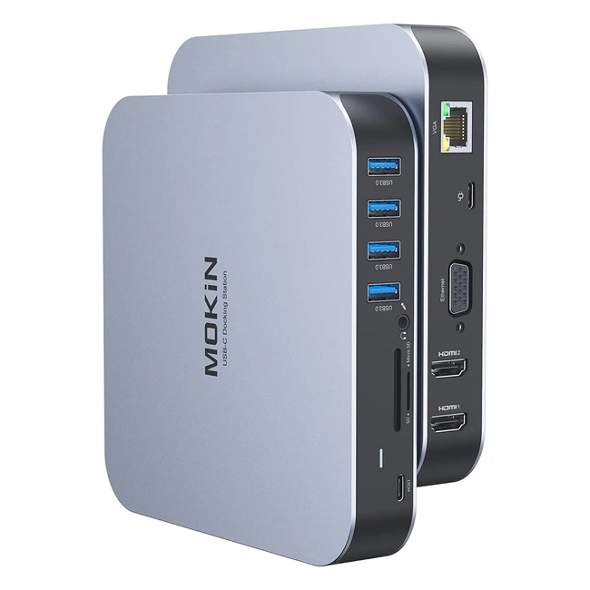 Station d'accueil MacBook Pro/Air Mokin 13 en 1 - Triple écran 4K, USB-C, HDMI, VGA, Ethernet, PD 100W, 4 USB 3.0, SDTF, Audio
