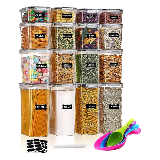 Juego de 16 contenedores de alimentos herméticos - Almacenaje de cocina