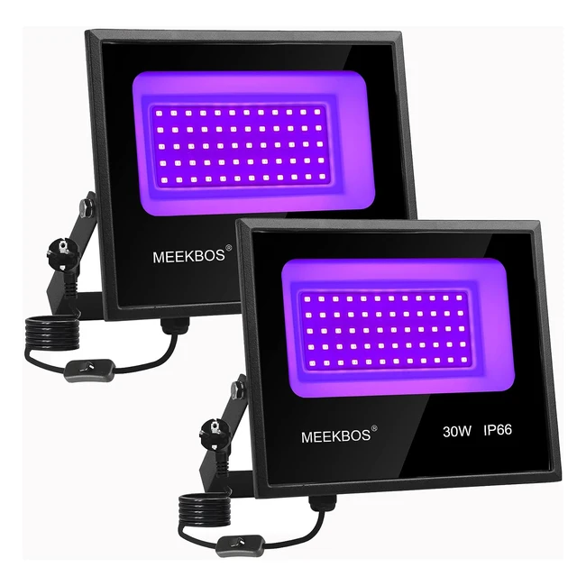 Projecteur LED UV 30W Lumire Noire IP66 Impermable