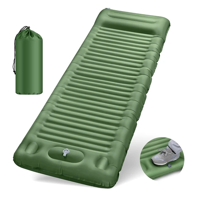 Inflating Camping Mat - Arlierss Jemulice 40D Nylon Foldable Sleeping Pad with P