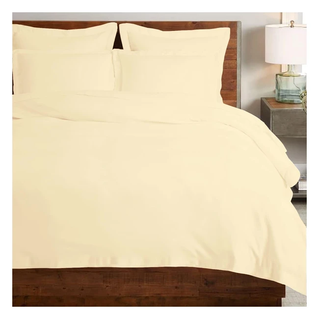 Parure housse de couette Pizuna ivoire 140x200 coton satin 400 fils