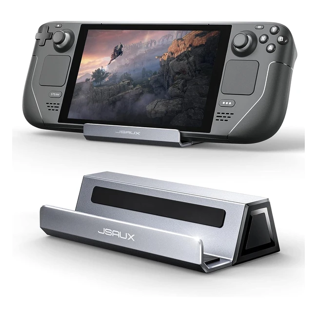 JSAUX Stand Base for Steam Deck - Frosted Aluminum Alloy Playstand for ROG Ally - Anti-Slip Holder - Reference: SD-001