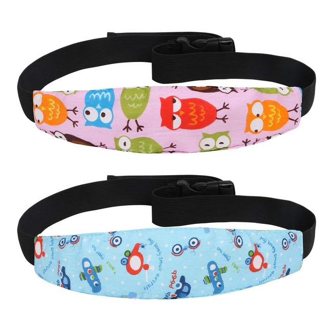 Uraqt Verstellbarer Laufstall Schlafregler Buggy Kindersitzbefestigungsriemen Kopfhalter 2 Stück