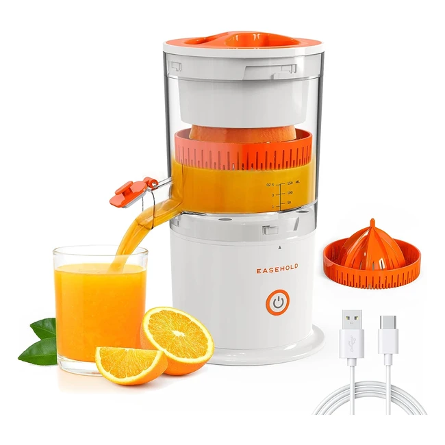Easehold Citrus Juicer Portable Electric Lemon Squeezer Rechargeable Orange Press Juicing with USB C Charging