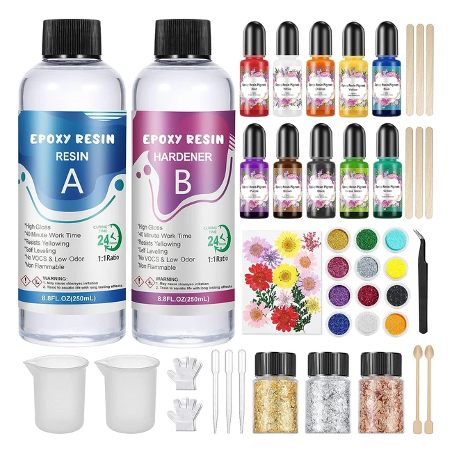 Hohone Epoxy Resin Kit for Beginners - Crystal Clear 176oz500ml - Includes Pig