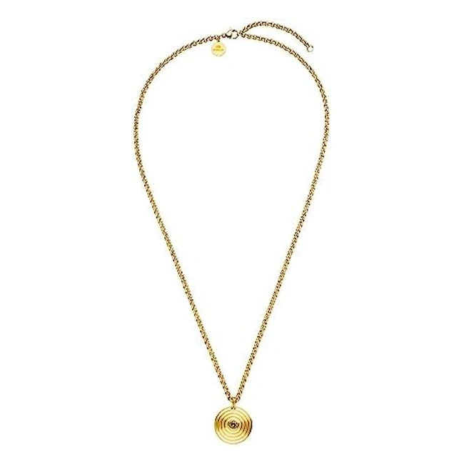 PURELEI Artistic Necklace Gold Rose Gold, wasserdichte Kette für Frauen mit rundem Anhänger, elegante Halskette aus Edelstahl, Geschenke für Frauen, 50-55 cm verstellbare Länge