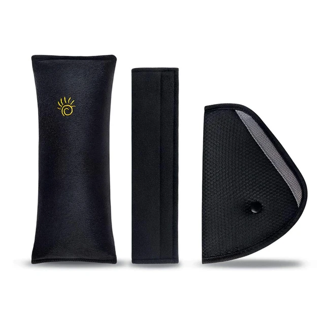 URAQT Gurtpolster Kinder 3 Stck Auto Sicherheitsgurt Schulterpolster Schwarz