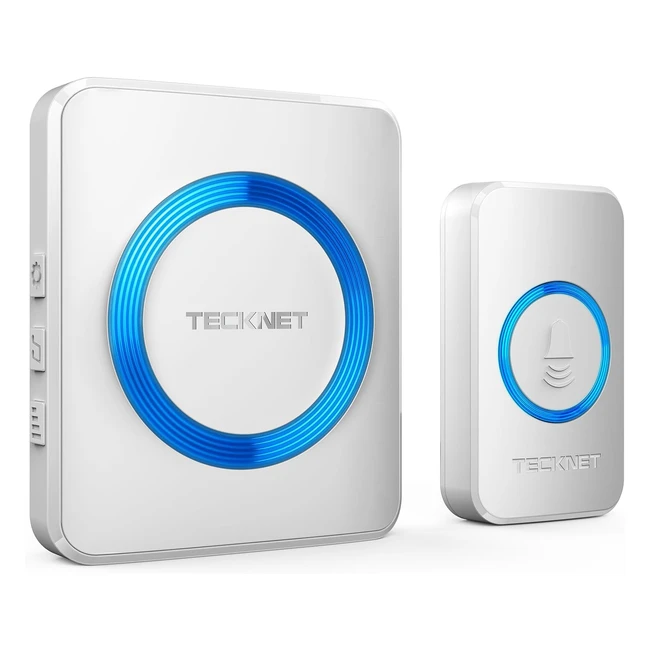 Tecknet Wireless Doorbell IP65 Waterproof Wall Plugin Cordless Door Chime Kit