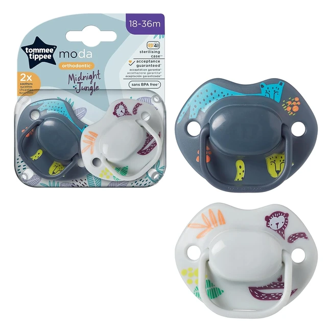 Chupetes Tommee Tippee Moda Diseño Ortodóncico Silicona Sin BPA 1836M - 2 Unidades