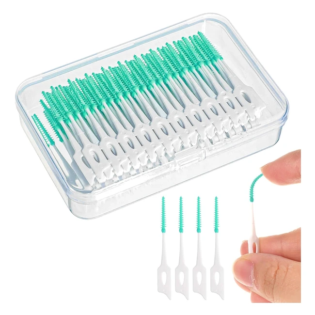 220pcs Interdental Brushes - Green Silicone Dental Brushes for Braces - Oral Cle