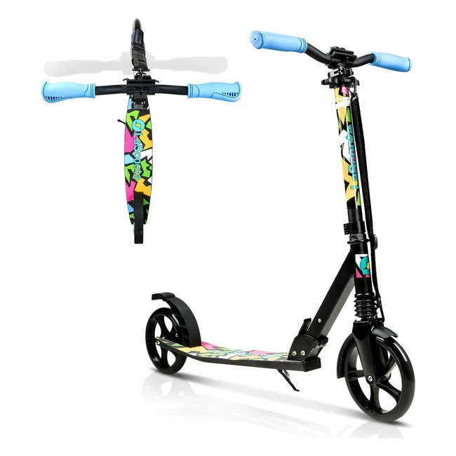 Lascoota Foldable Adult Scooter - Great for Kids 8-12 & Teens 11-15 - Shock Absorption - Up to 105kg