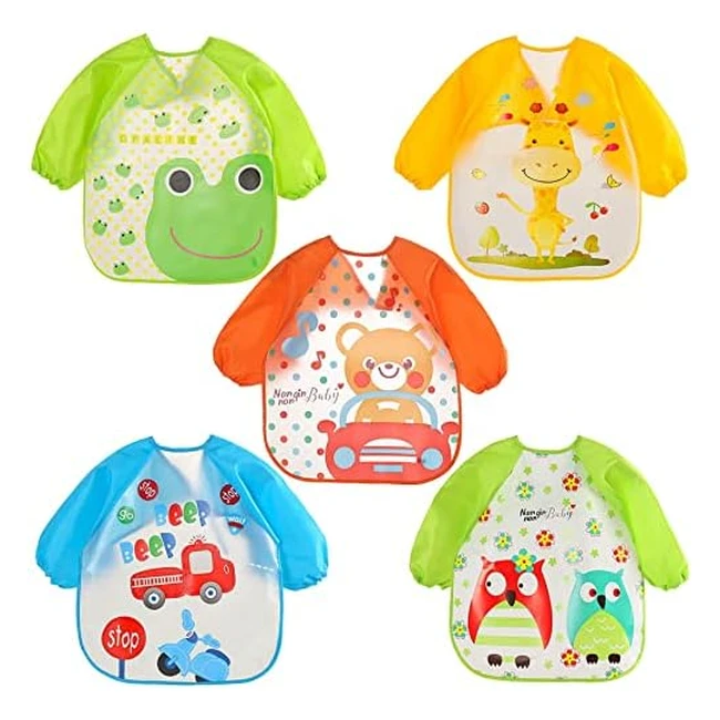 Babero Bebé Impermeable con Mangas Largas - Marca Slosh - Ref. 636 - Ideal para Pintar - Unisexo