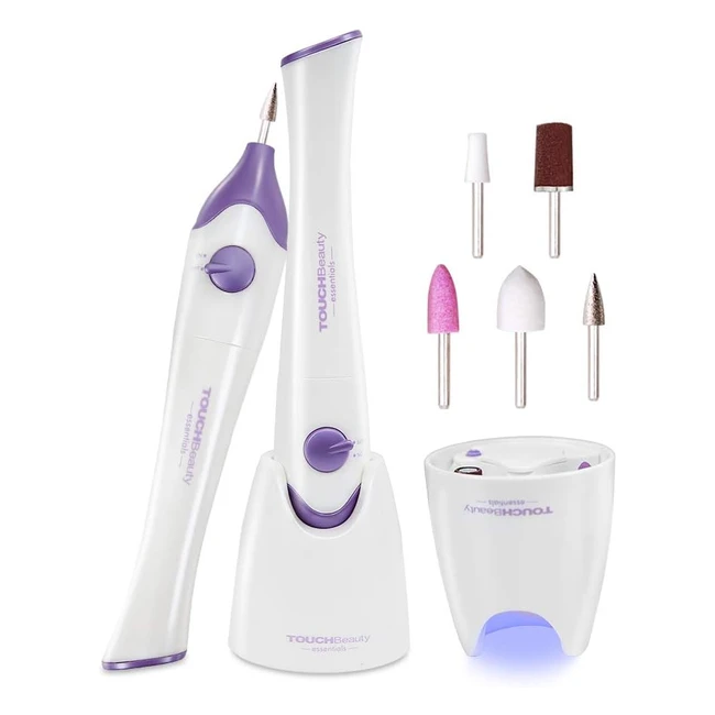 TouchBeauty Manicure Pedicure Nail Files Set - 5 in 1 Portable Nail File Drill System for Salon-Quality Care - AG1335C Purple